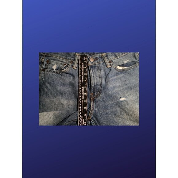 Levi Strauss & Co. 514 Straight Fit Distressed Jeans, 30 x 32, Blue, EUC - Picture 7 of 9